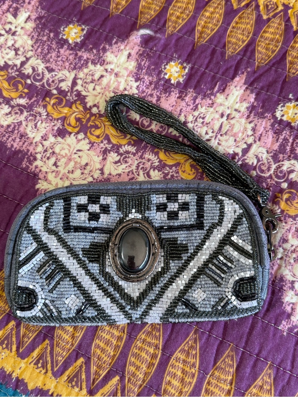 Mary Frances Fully Beaded Women’s Wristlet Bag Made in India